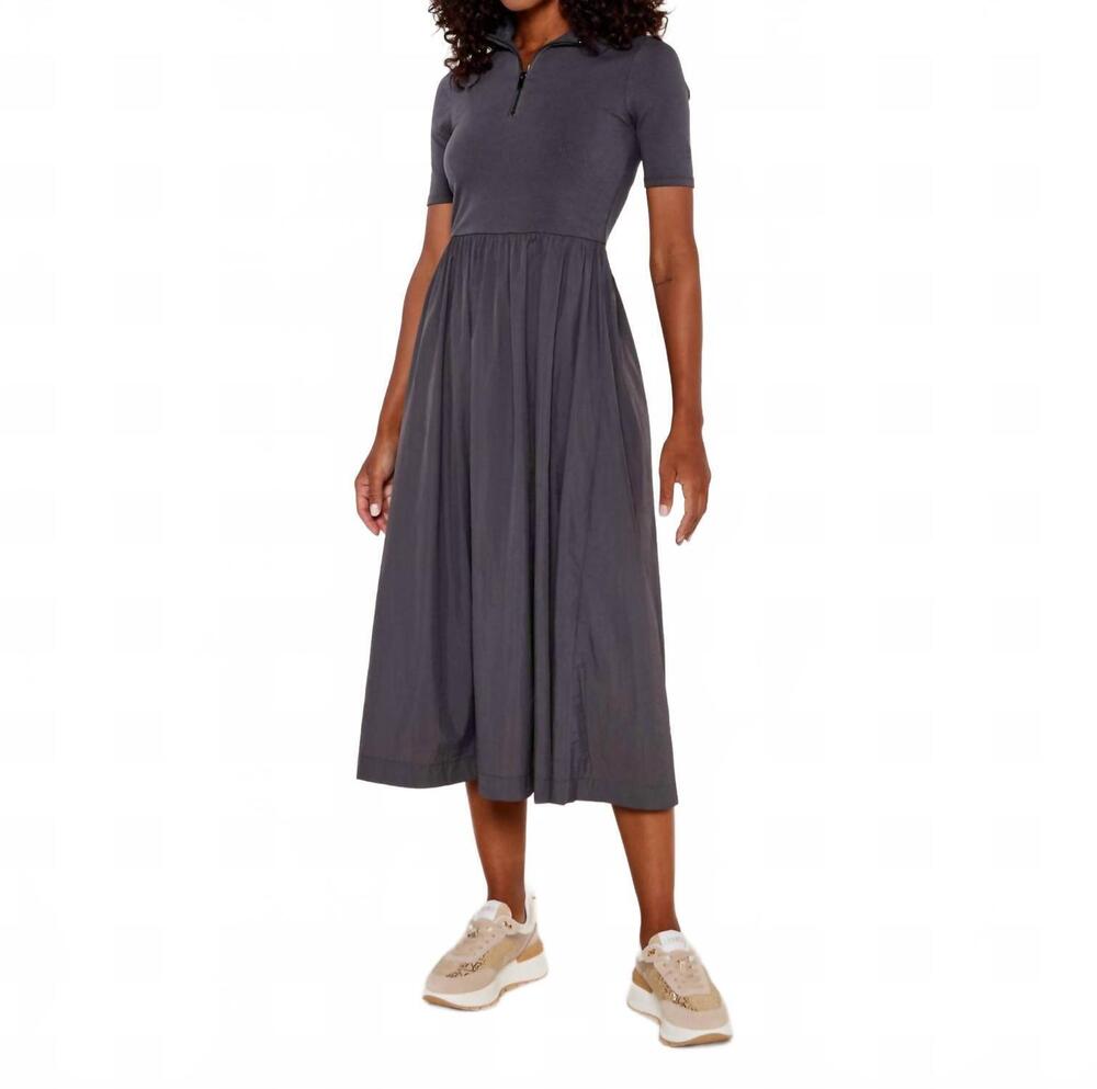 NEW DESIGUAL boston midi dress in gray lead